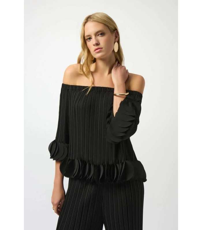 Top Plisado Negro Joseph Ribkoff Mujer