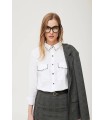 Camisa Blanca Tachuelas Oky Mujer