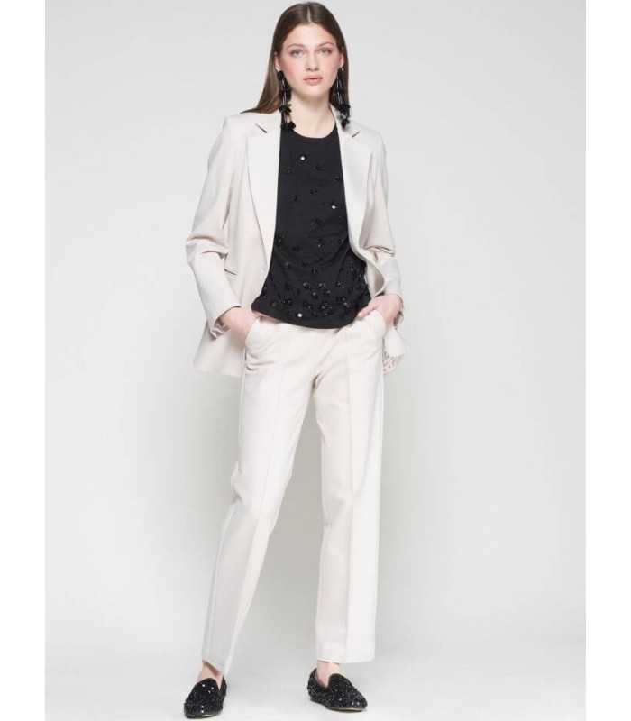 Pantalón Recto Crudo Vilagallo Mujer