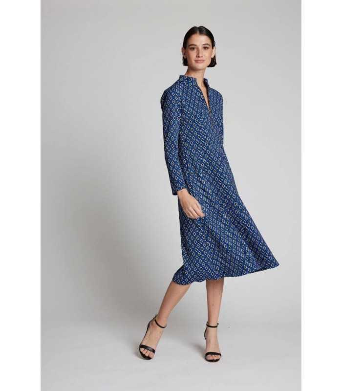 Vestido Geométrico Azul Moskada Mujer