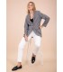 Blazer Gris Espiga Anna Mora Mujer