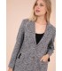 Blazer Gris Espiga Anna Mora Mujer
