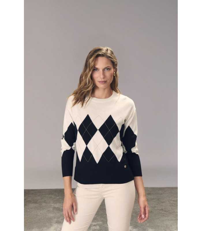 Suéter Rombos Bicolor Carmela Rosso Mujer