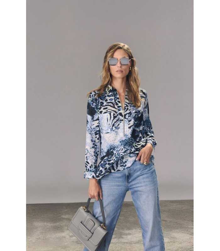 Blusa Estampada Azules Carmela Rosso Mujer