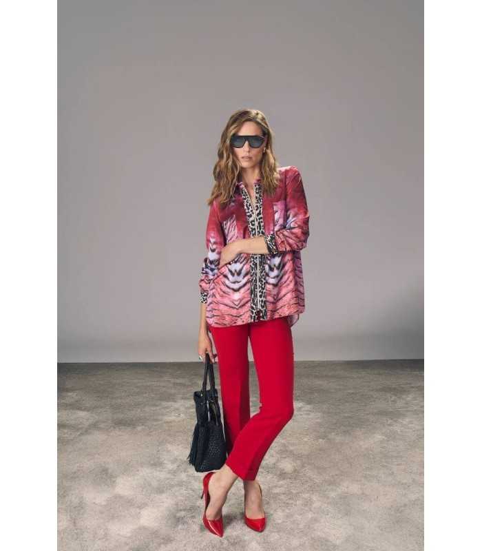 Blusa Animal Print Carmela Rosso Mujer