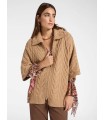 Chaqueta Punto Trenzado Camel Elena Miro Mujer