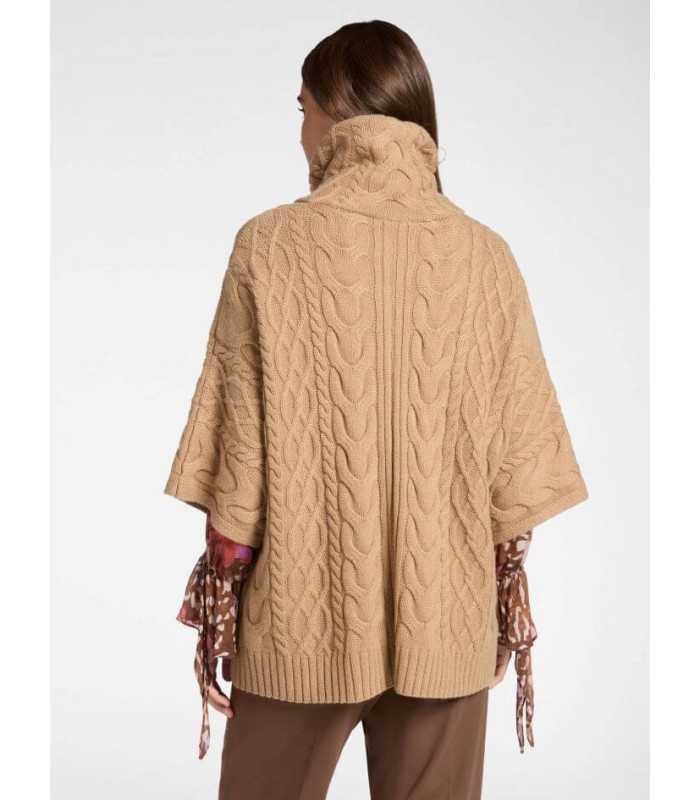 Chaqueta Punto Trenzado Camel Elena Miro Mujer