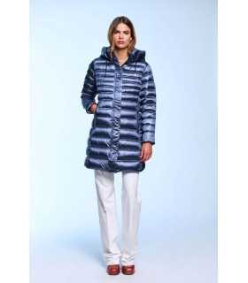 Parka Larga Azul Acero ZOE Henry Arroway Mujer