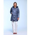 Parka Larga Azul Acero ZOE Henry Arroway Mujer