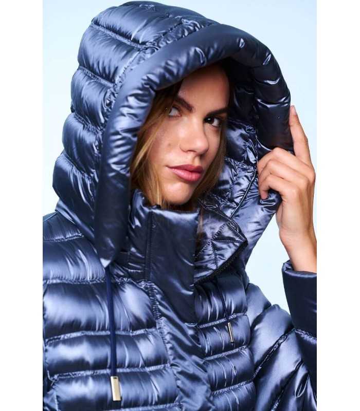 Parka Larga Azul Acero ZOE Henry Arroway Mujer