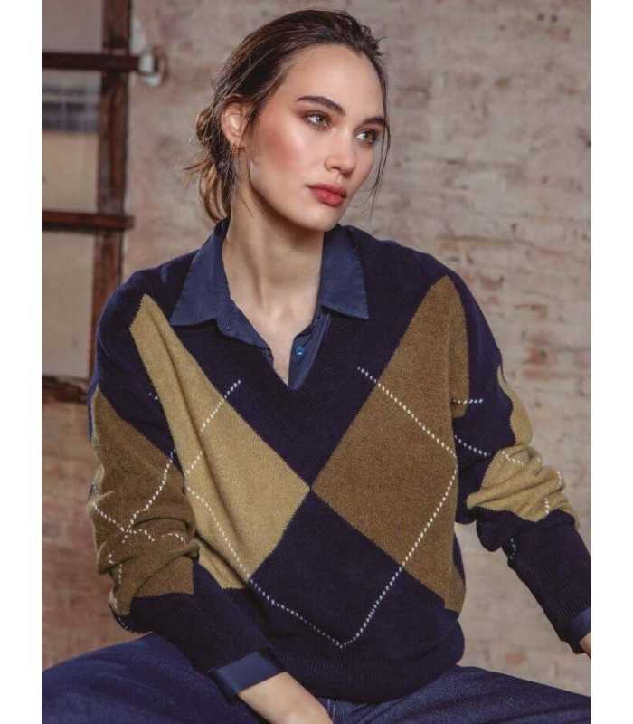 Suéter Marino Rombos Trovels Mujer