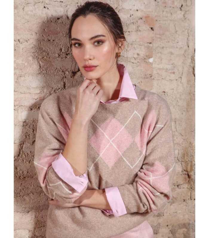 Suéter Beige Rombos Trovels Mujer