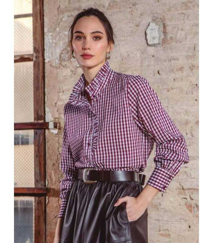 Camisa Cuadros Volantes Trovels Mujer
