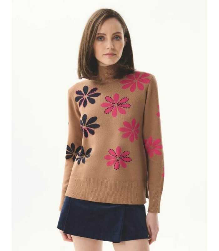Suéter Camel Flores Leo&Ugo Mujer