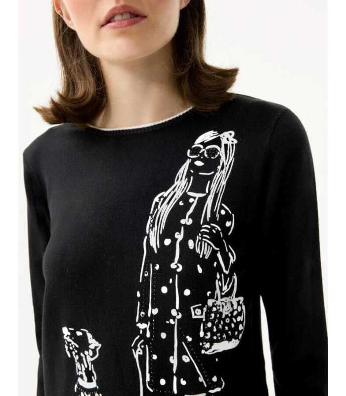 Suéter Negro Dibujo Leo&Ugo Mujer