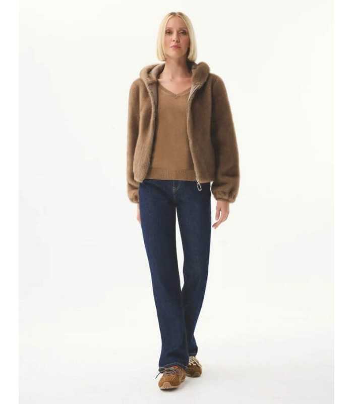 Chaqueta Pelo Camel Leo&Ugo Mujer