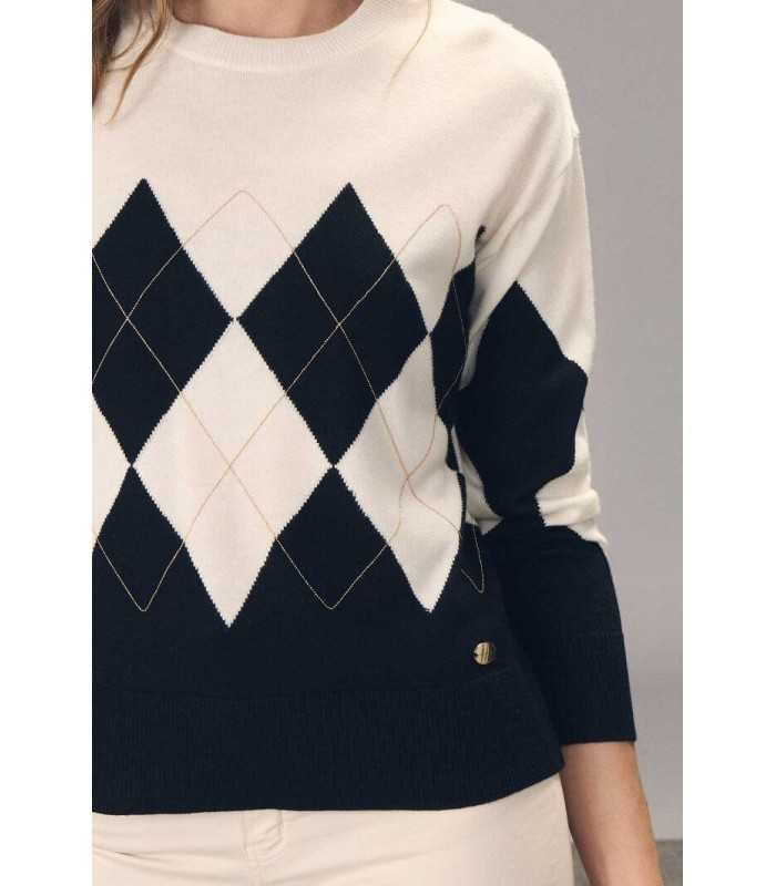 Suéter Rombos Bicolor Carmela Rosso Mujer