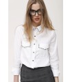 Camisa Blanca Tachuelas Oky Mujer