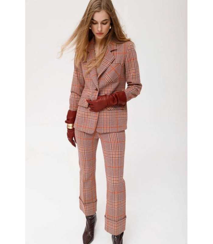 Chaqueta Americana Cuadros Oky Mujer