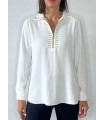Blusa Blanca Remaches Civit Mujer