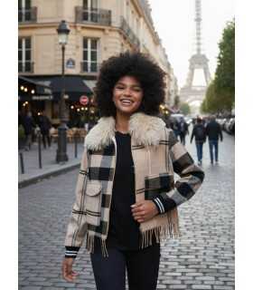 Chaqueta Bomber Cuadros Vilagallo Mujer