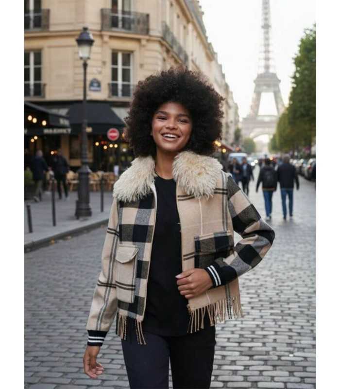 Chaqueta Bomber Cuadros Vilagallo Mujer