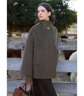 Chaquetón Lana Topo Oscuro Cinzia Rocca Mujer