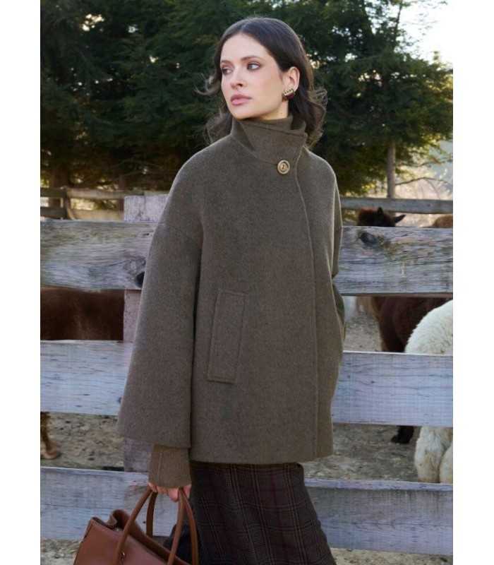 Chaquetón Lana Topo Oscuro Cinzia Rocca Mujer