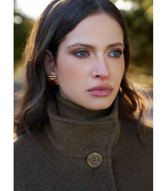 Chaquetón Lana Topo Oscuro Cinzia Rocca Mujer