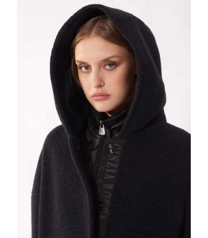 Chaquetón Negro Combinado Cinzia Rocca Mujer