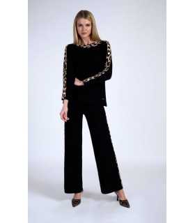 Suéter Banda Animal Print Laftylie Mujer