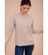 Suéter Beige Apliques Anna Mora Mujer