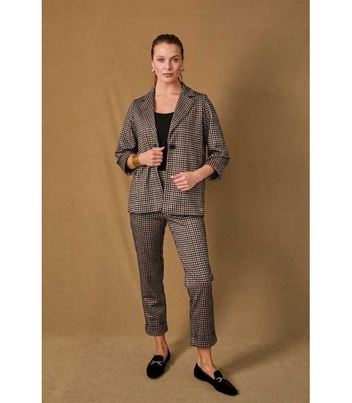 Pantalón Estampado Cuadros Anna Mora Mujer