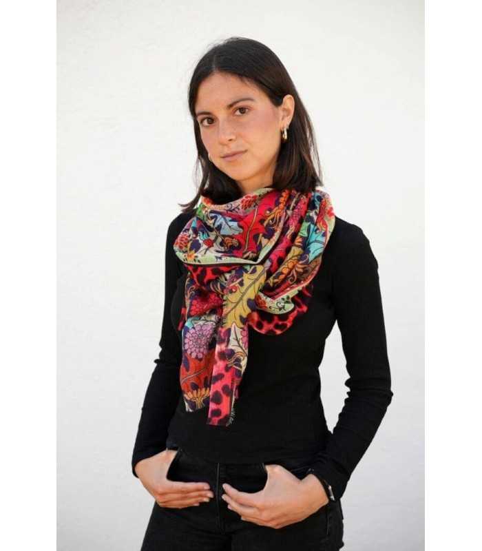 Fular Colorido Flores Noga Mujer