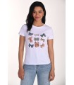 Camiseta Blanca Lazos Frank Lyman Mujer