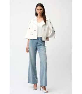 Chaqueta Ante Blanca Ojales Joseph Ribkoff Mujer