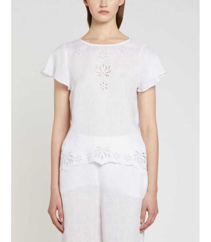 Top Lino Blanco Marella Mujer