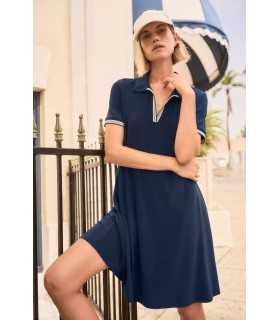 Vestido Marino Detalle Rayas Joseph Ribkoff Mujer