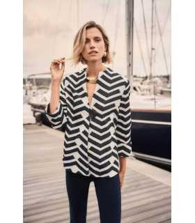 Chaqueta Corte Trapecio Geométrico Joseph Ribkoff Mujer