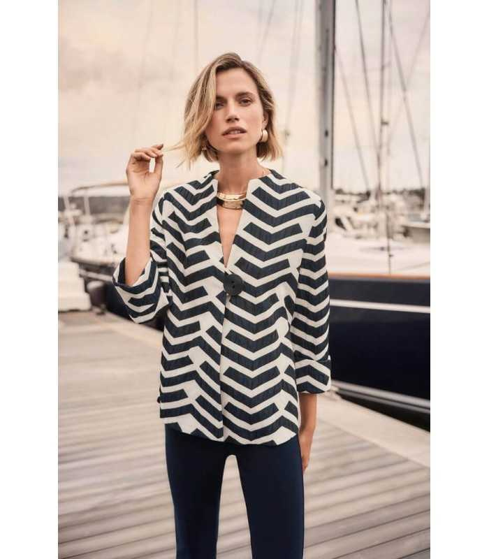 Chaqueta Corte Trapecio Geométrico Joseph Ribkoff Mujer