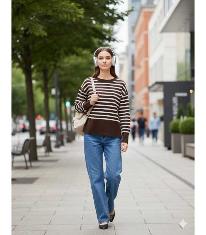 Suéter Punto Rayas Marella Mujer