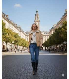 Chaquetón Paño Camel Marella Mujer