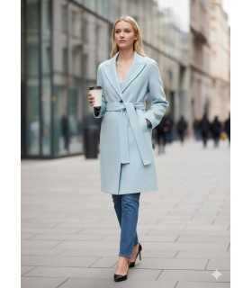 Abrigo Lana Midi Gris Marella Mujer