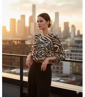 Blusa Estampado Cebra Marella Mujer