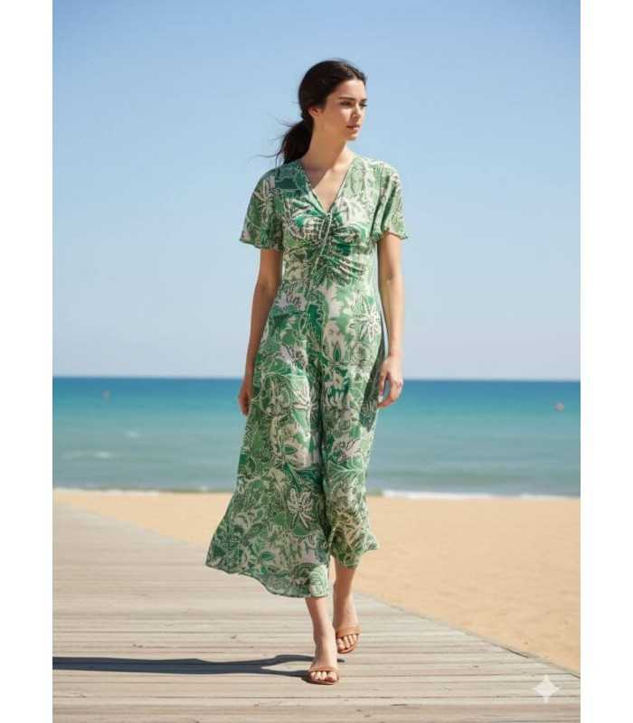 Vestido Estampado Verdes Punto Marella Mujer