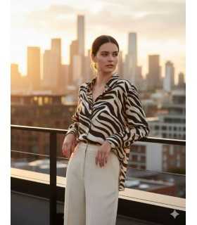 Camisa Estampado Animal Print Marella Mujer