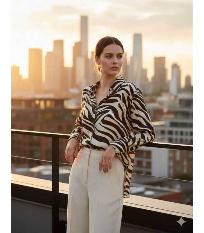 Camisa Estampado Animal Print Marella Mujer