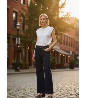 Pantalón Vaquero Ancho Azul Marella Mujer