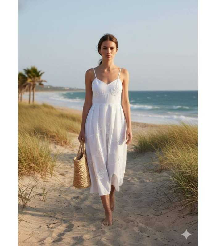 Vestido Popelina Blanco Marella Mujer
