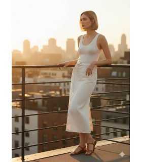 Falda Vaquera Blanca Marella Mujer